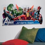 Stickers - marvel - avengers - personnalisable - h42 x l99cm - d�coration murale enfant