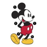 Stickers - disney - mickey mouse - multicouleur - vinyle - 89 cm x 52 cm