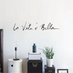 Stickers muraux citations la vita � bella stickers muraux texte chambre salon bureau d�coration murale ...