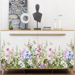 Stickers muraux fleurs coin plinthe autocollant mural herbe baseboard d�coration murale chambre enfants ...
