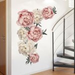 Stickers muraux fleur de pivoine rose stickers muraux dcoration de la maison dcoration du salon dcoration ...