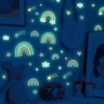 Stickers muraux lumineux peter pan autocollant fluorescent conte de f�es �toile d�coration murale chambre ...