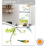 Sticker de vitre branches d�licates et oiseaux