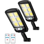 Stillcool2pcs led solaire pir lampadaire 6 cob 3 modes clairage de garage dtecteur de mouvement scurit ...