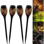 Stillcool® 4pcs mini lampe de jardin solaire 12led flamme étincelle étanches éclairage extérieure décoration ... Stillcool® 4pcs mini lampe de jardin solaire 12led flamme étincelle étanches éclairage extérieure décoration ...