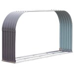 Stockage de b�ches abri � b�ches ext�rieur acier galvanis� gris 212x40x111cm gris