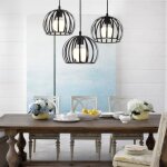 Stoex lot de 3 lustre suspension vintage cage ajustable - luminaire chambre salle  mangerbar