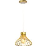 Stoex lustre suspension vintage rtro fer abat - jour cage en mtal plafonnier e27 40w dor