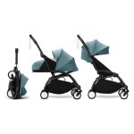 Stokke - poussette yoyo 3 pack 0 et 6 aqua cadre noir stokke