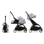 Stokke - poussette yoyo 3 pack 0 et 6 stone cadre noir stokke