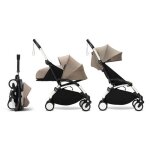 Stokke - poussette yoyo 3 pack 0 et 6 taupe cadre blanc stokke