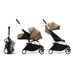 Stokke - poussette yoyo3 pack 0 et 6 toffee cadre blanc stokke
