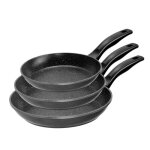 Stoneline® lot de 3 poêles 20 / 24 / 28 cm - revêtement antiadhésif avec de vraies particules de pierre ... Stoneline® lot de 3 poêles 20 / 24 / 28 cm - revêtement antiadhésif avec de vraies particules de pierre ...