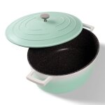 Stoneline cocotte 32 x 25 cm menthe - avec couvercle en fonte d?aluminium - revtement antiadhsif - ...