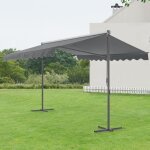 Store banne autoportant selenizza � double pente 600 x 300 x 260 cm gris fonc�