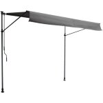 Store banne pour balcon chene 3 � 12m - toile anthracite et structure grise