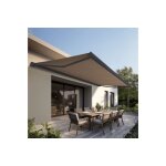 Store banne coffre protect 2 led gris 4. 05x3. 5m motoris� + led - toile taupe