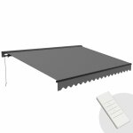 Store banne �lectrique 4x3m en aluminium anthracite - oviala