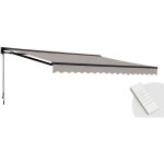 Store banne �lectrique 4x3m en aluminium taupe - oviala