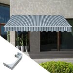Store banne manuel 3x2 sans coffre ray� gris et blanc