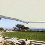 Store banne manuel demi coffre 36 x 3 m pour terrasse - �cru