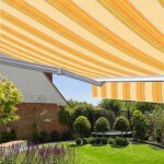 Store banne manuel 25 x 2 m monobloc pour terrasse - jaune ray�