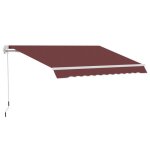 Outsunny - store banne - aluminium - 350x250xcm - rouge Outsunny - store banne - aluminium - 350x250xcm - rouge