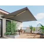 Store banne motoris  leds avec coffre intgral 4 x 35 m toile acrylique anthracite - galaxa