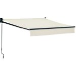 Store banne saule 25 � 2m - toile beige et structure grise