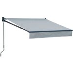 Store banne saule 25 � 2m - toile grise et structure grise