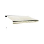 Store banne saule 295 � 25m avec semi - coffre - toile beige et structure grise