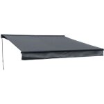 Store banne saule 35 � 3m avec semi - coffre - toile anthracite et structure grise