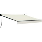 Store banne saule 35 � 3m - toile beige et structure grise