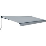 Store banne saule 395 � 3m - toile grise et structure grise