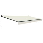 Store banne saule 395 � 3m - toile beige et structure grise