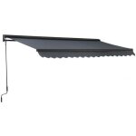 Store banne semi - intgral 25x2m en aluminium gris - oviala