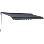 Store banne semi - intgral 3x25m en aluminium gris - oviala