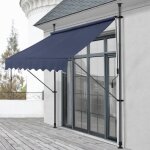 Store banne tlscopique acier polyester 150 x 120 x 220 - 309 cm bleu fonc