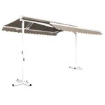 Store double pente avec coffre 3 x 4 m en aluminium taupe - oviala