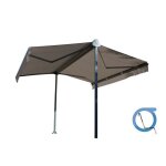 Store double pente manuel 4x2x3 m - toile taupe et structure grise anthracite textur�e - garden ombrazur ...