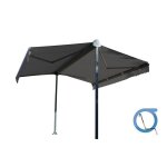 Store double pente manuel 4x2x3m - toile grise et structure grise anthracite texture - garden ombrazur ...