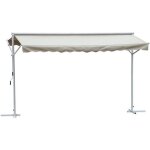 Outsunny - store double pente - aluminium - 395x298x255cm - beige