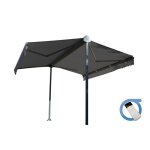 Store double pente motoris� 4x2x3 m - toile grise et structure grise anthracite textur�e - garden ombrazur ...