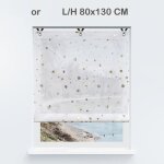 Store enrouleur bateau rideau romain courts voilage fenetre  oeillet uni avec impression brillante daria ...