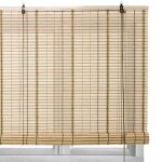 Store enrouleur - juanio - store enrouleur retrousser - bambou - beige - occultant