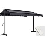 Store mobile �lectrique double pente 3 x 4m aluminium anthracite - oviala