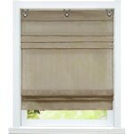 Store romain enrouleur occultant lin sans per�age semi - transparent cuisine gris - l 100 x h 140 cm ...