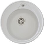 Stradour evier  encastrer ronda en smc blanc uni - 17 1 bac dim.  49 cm vidage manuel