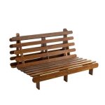 Structure futon 140x200 cm en bois massif noisette - marron noisette - terre de nuit Structure futon 140x200 cm en bois massif noisette - marron noisette - terre de nuit