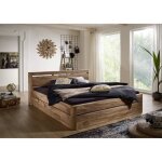 Stucture lit double 140x200cm - bois massif de palissandre teint� (smoked cherry) - toronto 162